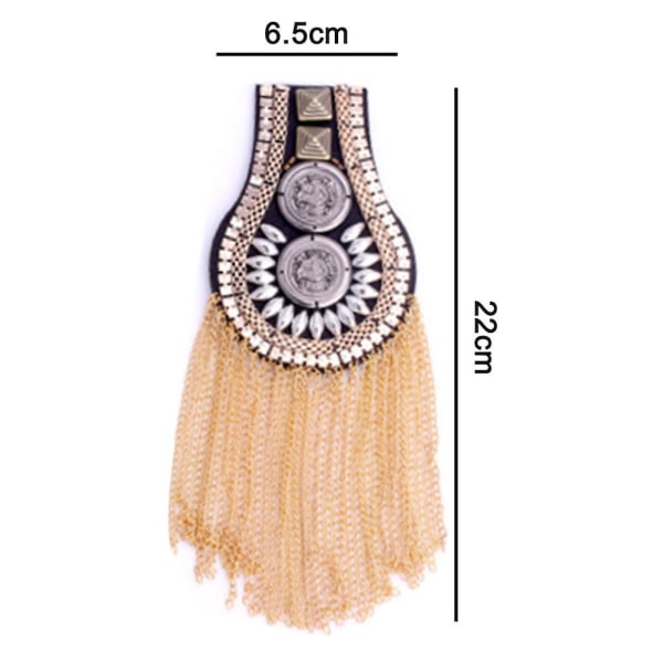 1 par tofslänkkedja Epaulet axelbrädor Badge fransad