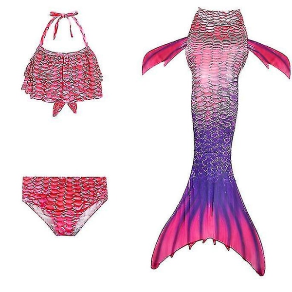 Barns sjöjungfru Mermaid Tail Baddräkt Mermaid style3 140cm