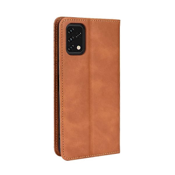 (Ny) För Umidigi Power 5S Magnetspänne Retro Textur Läderfodral Brown