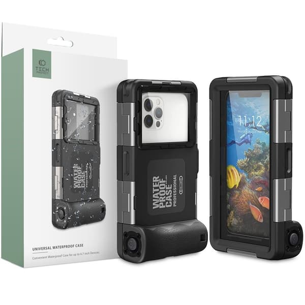 【YD】Tech-Protect IPX8 Universal Sukellus Vedenpitävä Kotelo Musta 430