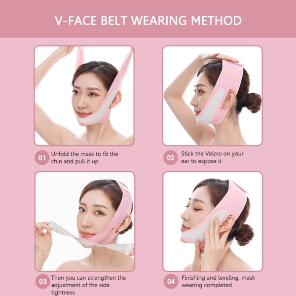 1/2PC V Face Cheek Lift Up Band Face Thin Mask V Shaping Bandage 2PCS Black