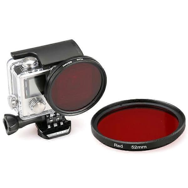 (Ny) 52mm Rund Cirkel Farve UV Linsefilter til GoPro HERO 4 / 3+ Red