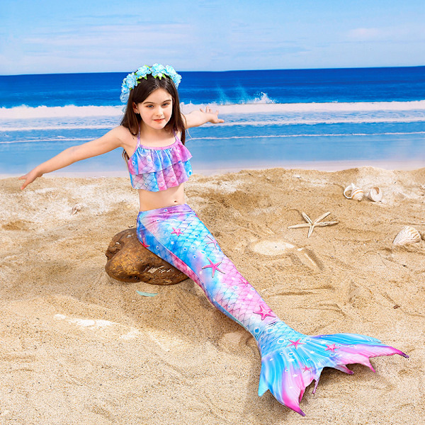 arns Mermaid Tail kostym Flickor kostym yxa kostym B 110