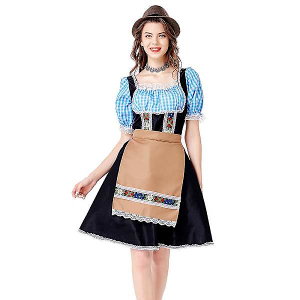 German Oktoberfest Apron Beer Carnival Costume Traditional Dress Manor Maid L