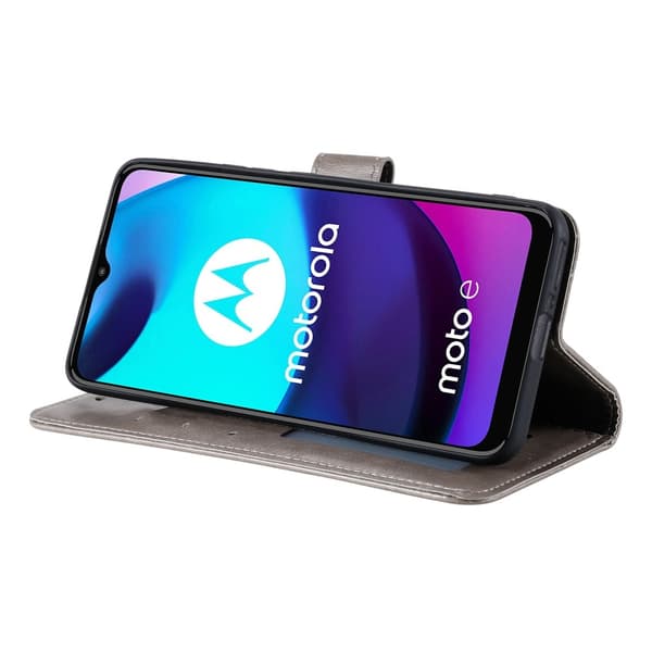 【YD】Motorola Moto E20 / E40 Etui Mandala Læder Grå 80