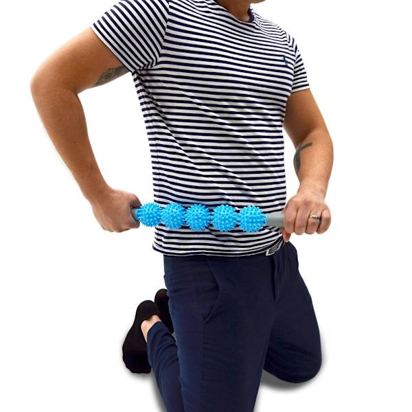 Massageroller med 5 spikbollar - triggerpunkthieronta blue