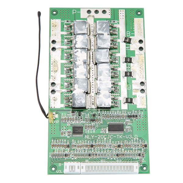 Litiumakun latauksen suojalevy BMS PCB 16S 45A tasapainolatauksella - Vihreä ja sininen