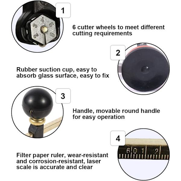 Circular Glass Cutter with Suction Cup Cutting Tools