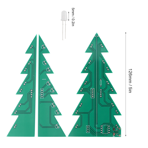 DIY Juletrær LED Elektronisk Trykt Kretskort Ornament for Festlig Dekorasjon i Blå