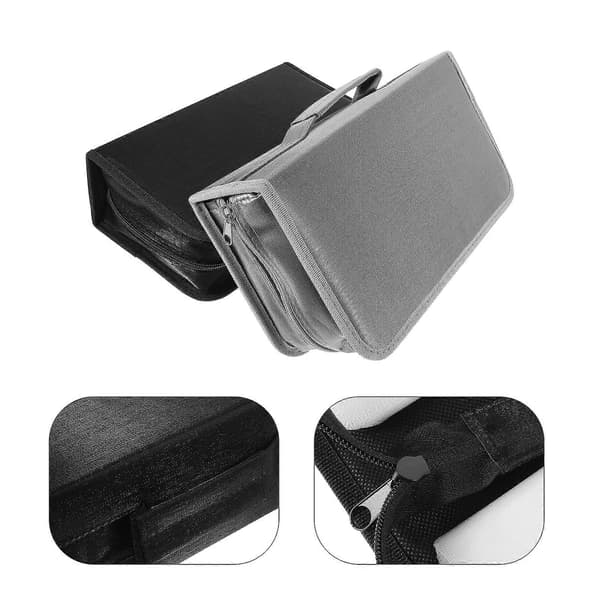 2 stk. lynlås CD-etui CD-holder CD-opbevaringstaske DVD-diskholder Stor kapacitet CD-holder
