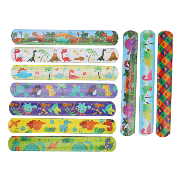 10 kpl Rannekkeita, Piirretty Dinosaurus Kuvio, Pelilahjoja, Pehmeä PVC Rannekkeet Koristeluun
