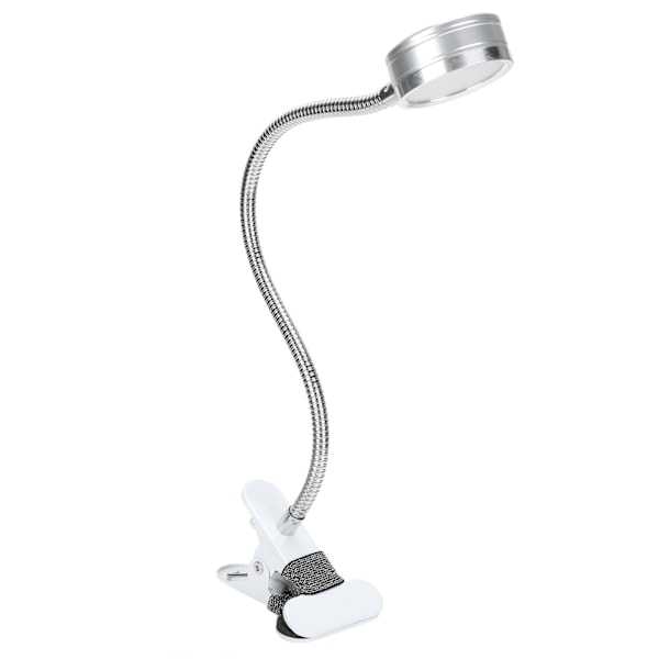 Justerbar 360° Svanhalsklämma med USB, Varm & Kalla Färgtemperatur - Silver