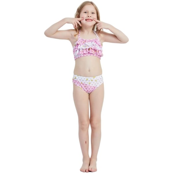 Jenter Mermaid Tail Badedrakt Kostyme Prinsesse Bikini Badedrakt Sett E409 5-6 Years