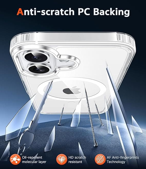 【YD】FNTCASE for iPhone 17 Clear Case, Magnetic with Screen Protector, Compatible with MagSafe, Anti-Yellowing Robust Shockproof Case, A-Clear A-clear