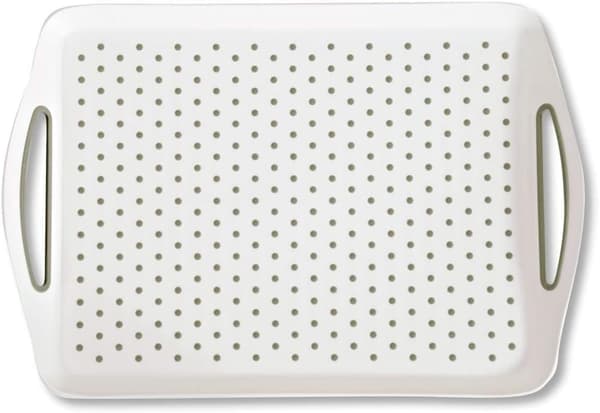 Hvit sklisikker plastbrett 45,5 x 32 x 4,5 cm