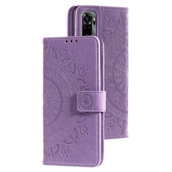 【YD】Xiaomi Redmi Note 10S - Mandala Læder Etui - Lilla 70