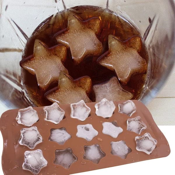 【YD】Stjerneformede Chokoladeforme i Silikone, 2 stk, 15 Hulrum, Isterningform, Stjerne, Non-stick, Slik, Dessert, Gelé, Silikoneform