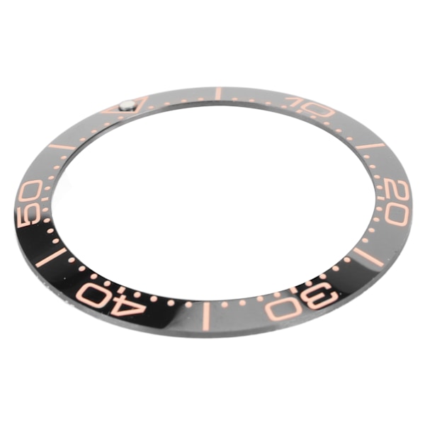 Keramisk Klockring - 38mm Professionell Bezel Insats Ersättningsdel för Urmakare med Svart Bas och Roséguldsiffror