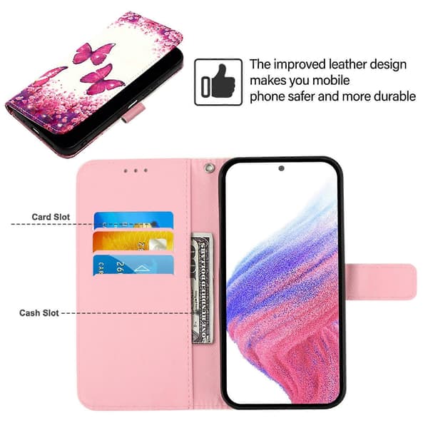 3D-målad horisontell flip-läderfodral för Ulefone Note 14 Rose Butterfly
