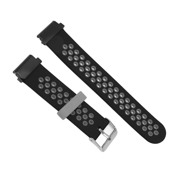 20 mm silikoneurrem med åndbar, vandafvisende og komfortabel håndledsrem til Garmin Fenix 7S 6S 5S - Sort/Grå
