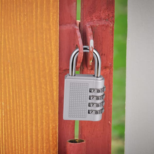 [YD]4-pack Combination Padlocks, Heavy Duty Metal Padlock for Gym Locker, Padlock with Code, Waterproof Combination Lock (Black Red Silver Blue)