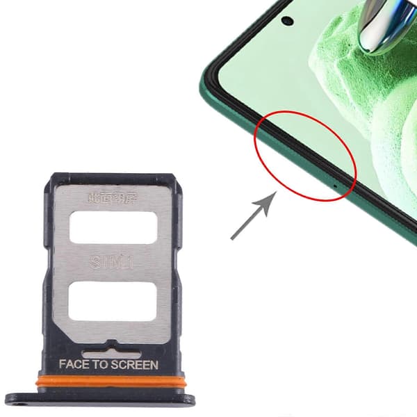 (Ny) För Xiaomi Poco F5 SIM-kortfack + SIM-kortfack Black