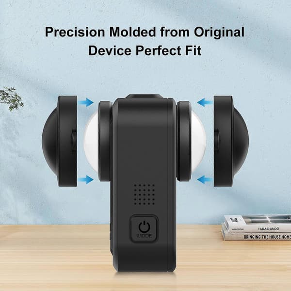 (Ny) Til GoPro MAX2 PULUZ Silikone Dobbeltlinsecover (Sort) Black