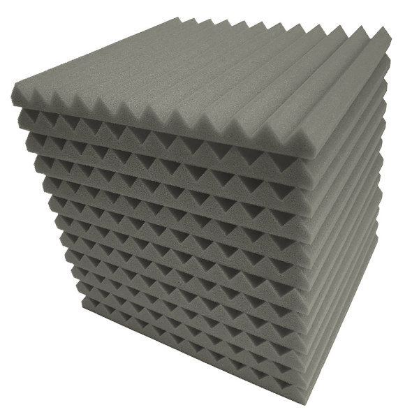 24 STK 30*30*2,5 cm Lydisolering Acoustic Wedge Studio Absorpsjon Grey 24pcs