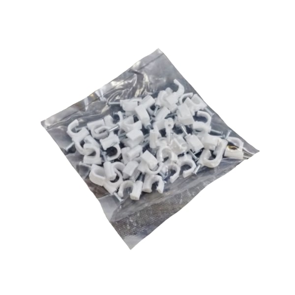 Kabelclips - 50 stykker (5-7 mm) white