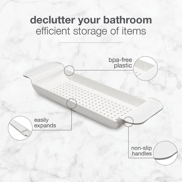【YD】Udvidelig badekarshylde, velegnet til badekar, plastikbrusere og badekarbakker