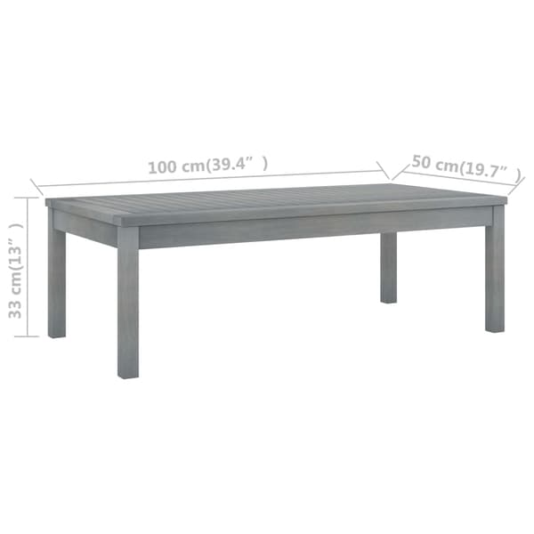 【YD】vidaXL Coffee table 100x50x33 cm grey solid acacia wood Grey grå