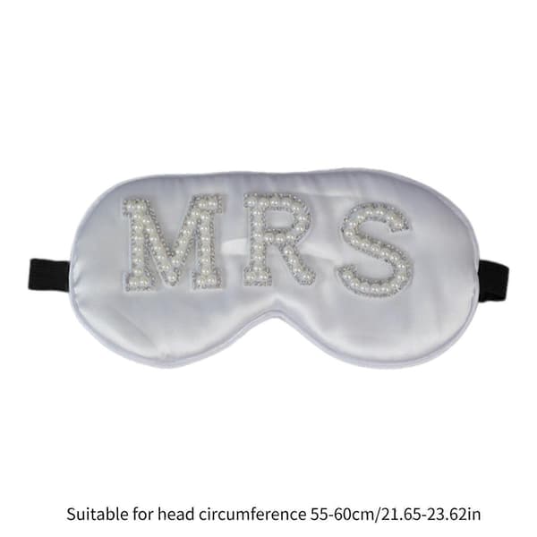 Brudögonmask med pärlor, sovmask BRIDE för möhippa, brudgåva, bröllopsdusch, vit BRIDE