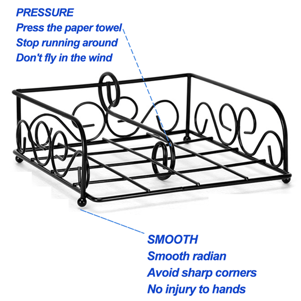【YD】Servietholder til bord, servietholder til spisebord, sort