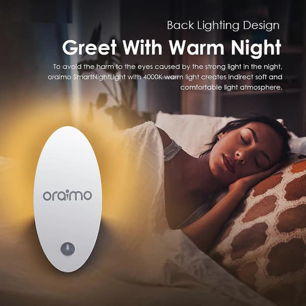 Oraimo SmartNightLight Genopladelig LED-natlampe til flere scener