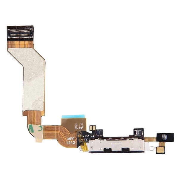 (Ny) KOMPATIBEL Dock Connector Opladningsport Flexkabel til iPhone 4S Black