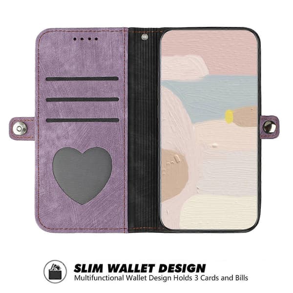 Til Huawei Mate 10 Pro Side Spænde Dobbelt Fold Håndrem Læder Telefonetui Purple