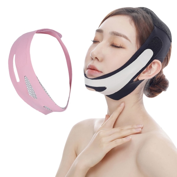 1/2PC V Face Cheek Lift Up Band Face Thin Mask V Shaping Bandage 2PCS Black