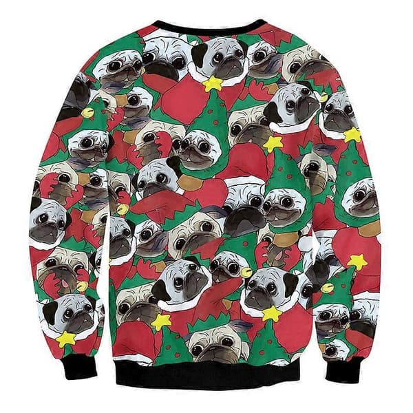 Hus Unisex Ful Jultröja Tröja Tryckt Pullover, Halloween 3D Digitaltryck Tröja COLOR 5 L
