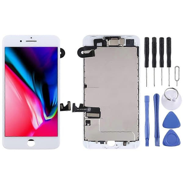 (Ny) TFT LCD-skjerm inkludert frontkamera for iPhone 8 Plus White