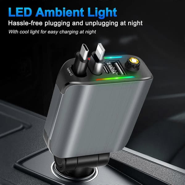 (Ny) E1 4-i-1 Multifunktionel Bil Bluetooth MP3 Oplader med Stjernehimmel Atmosfære Spotlight Black