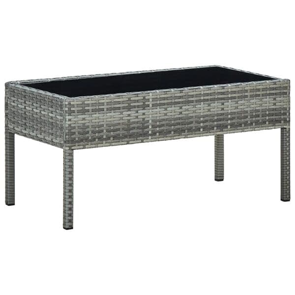【YD】vidaXL Havebord grå 75x40x37 cm polyrattan Grey grå