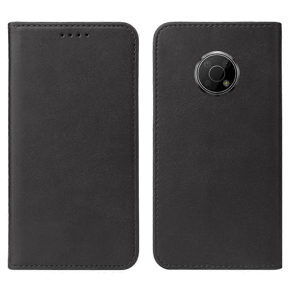 (Nytt) Telefonfodral i läder med magnetlås Black For Nokia G300