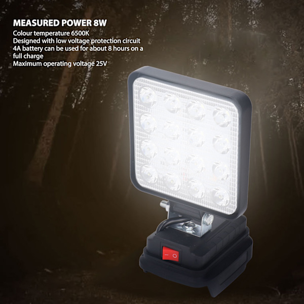 LED Arbejdslys Trådløs 18V Lithium Batteridrevet Super Bright Udendørs sikkerhedslampe Floodlight Spotlight til BL1830 1840 1850