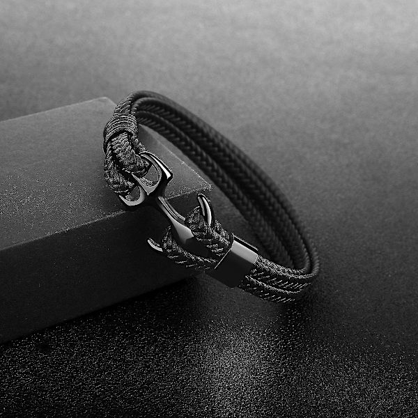 Armband Kohud Läder Wrap Armband, Anchor Cuff Armband
