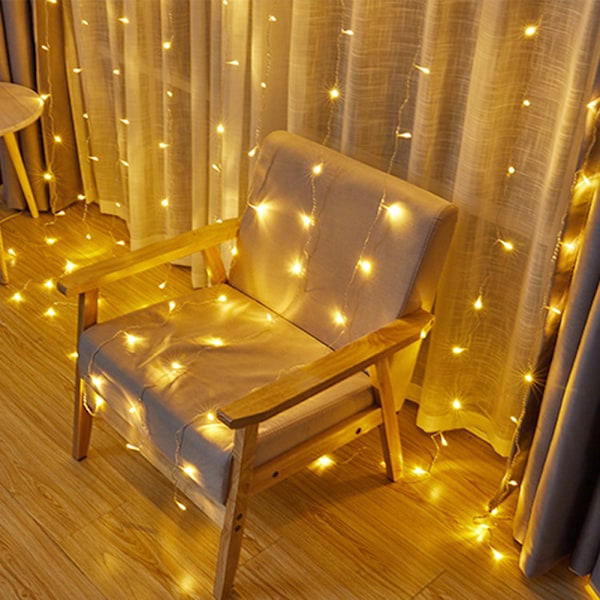 240LED Vandtæt Isbar LED Lysstreng, 3x2m Vindue Gardin Lampe til Indendørs Julepynt, Varmt Hvidt, EU Stik, 220V