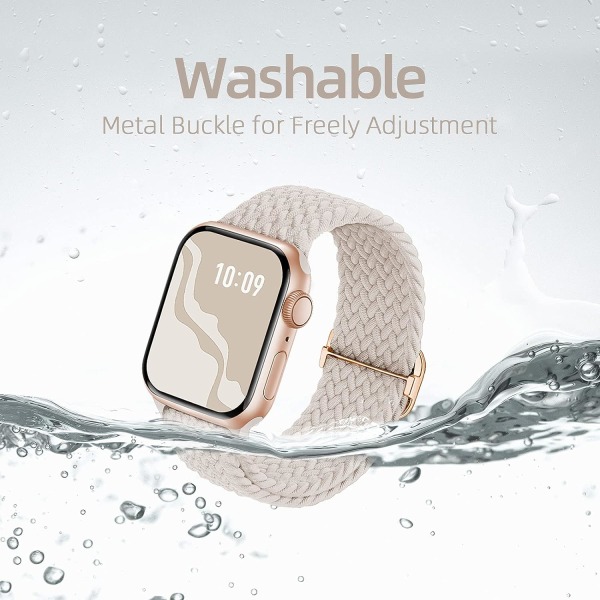 Flettet Stretchy Solo Loop kompatibel til Apple Watch Band 4pcs 2 42/44/45/49mm