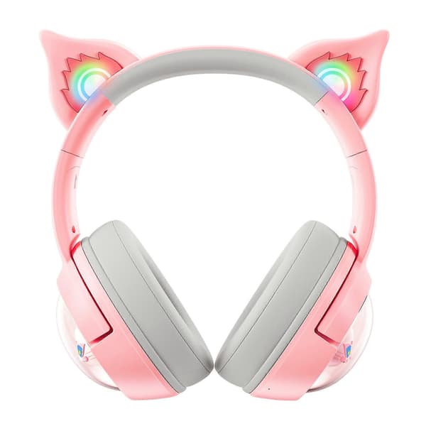 B5 Katteøre Design USB-C / Type-C RGB Trådløst Bluetooth HiFi Headset Pink