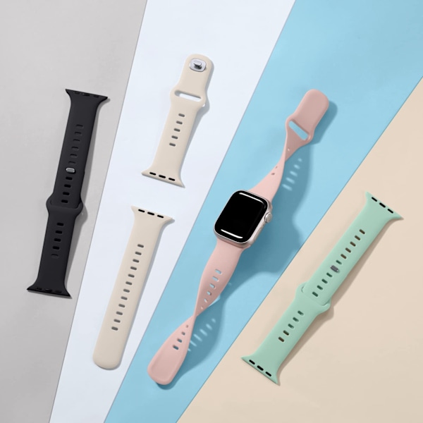 4-pakkaushihna, joka on yhteensopiva Apple Watch hihnan kanssa Apple Watch Ultra/iWatch Series 8 SE 7 6 5 4 3 2 1 Vaalea väri