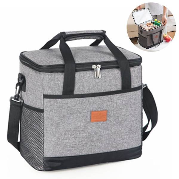 Lunchväska 15l/25l Isolerad Lunchbox Soft Cooler Kylväska Gray 25L