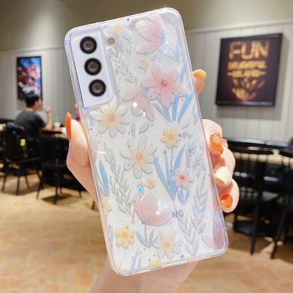 (Ny) Til Samsung Galaxy A02s EU Version Frisk Lille Blomster Epoxy TPU Telefoncover